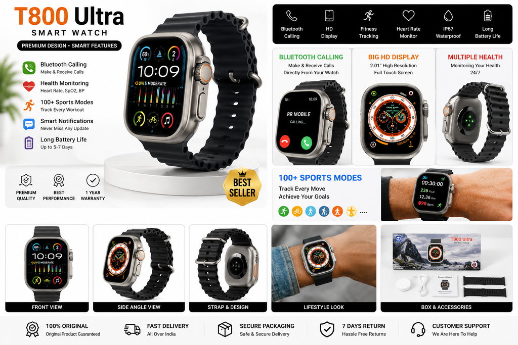T800 Ultra Smart Watch – Premium Look & Smart Features ⌚